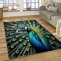 Cute Dream Birds Parrot Peacock Cartoon Carpet Rug for Bedroom Living Room Home Sofa Decoration,Child Game Large Decor Floor Mat 40x60cm( 15x23in )