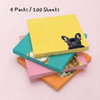 4Pcs Kawaii Dog Tabletop Memo Pad Set, Corgi Poodle Aesthetic Self-Stick Notes, Cute Desktop Stationery Organizer for Student