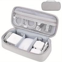 Large Size Travel Cable Organizer Bag Storage Pouch Carry Case Portable Waterproof Storage Bags for Cable Cord and Electronics pilka spalva