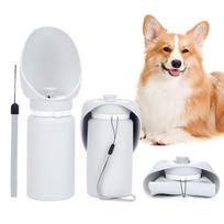 Color Foldable Pet Feeding Water Cup Dispenser Portable Dog Cat Water Bottle For Pets Outdoor Walking Travel Camping Mug pilka spalva