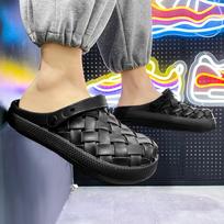 2026 Closed-Toe Couple Slippers, Thick Sole, Odor-Proof, Waterproof, Lazy Slip-Ons 43 juoda