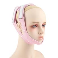 Adjustable Silicone Face Mask Strap with Velcro - Lifts Double Chin, Non-Slip, Massage Feature One Size rožinė