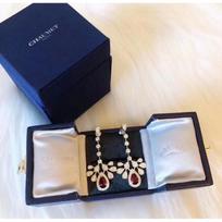 High-End Ruby Gemstone Stud Earrings for Women - Elegant, Versatile, Light Luxury Design