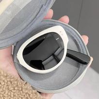 Spicy Girl Retro Cat Eye Foldable Sunglasses - Korean Style, Black, Sun Protection, High-End Feel Non-Polarized