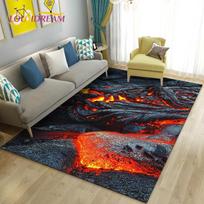 3D Volcano Lava Magma ploto kilimėlis, didelis, kiliminis kilimėlis svetainės miegamojo sofos durų kilimėliui dekoruoti, vaikų žaidimų neslystantis grindų kilimėlis 40x60cm