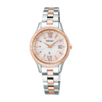 SEIKO LUKIA Essential Collection Women's Solar Radio-Controlled Watch Model SSVV082 Pink Gold Gradient white