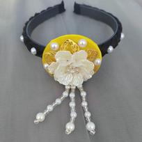 Tassel Korean Headband Pearl Stage Dance Hair Hoop Fashion Hanbok Hairband  Hanfu Accessories geltona