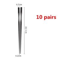 10 Pairs Japanese Chinese Chopsticks Food black Sushi Sticks Reusable Korean Chopsticks Set Metal Alloy Tableware Palillos Chino