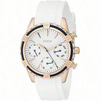 Guess Moteriškas kvarcinis laikrodis - Tamsiai mėlynas ciferblatas/dirželis 3 ciferblatai Sekmadienio rodymas | Elegantiška dovana merginai/motinai W0562L1 white