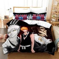 Anime Bleach Kurosaki Ichigo Bedding Set Boys Girls Twin Queen Size Duvet Cover Pillowcase Bed Kids Adult Home Textileextile EU Single(135*200cm)3pcs