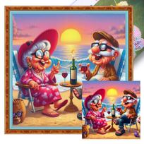 Character Full 11CT DIY Stamped Cross Stitch Kits 15.75x15.75in Printed Cross-Stitch Kits for Beginners Adults Home Decor