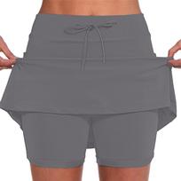 Women's Color Casual Athletic Fitness Running Yoga Pleated Shorts Skirt Tennis Skirt XXXL