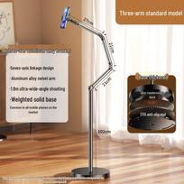 Adjustable Floor Stand for Mobile and Tablet with Rotatable Arm - Perfect for Live Streaming, Overhead Shots, and Hands-Free Use.