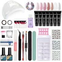 15ml nail extension glue set nail mold double-head brush nail crystal extension glue set 48W baking lamp set 1