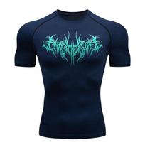 Men's Stretch Compression Shirt Fitness Gym Sports Running T-Shirt Thin Breathable Basketball Training Short Sleeve Top S