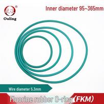 Oil-Resistant Green FKM O-Ring, Inner Diameters: 95-365mm, Thickness: 5.3mm Inner Diameter 95*5.3mm (1 piece) Green FKM O-ring