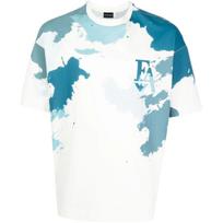 Emporio Armani SS23 Splash Effect Printed Crew Neck Short Sleeve T-Shirt Men tops Blue 6L1T76-1JSAZ-0169 M