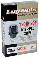 nuts specifically for Toyota genuine aluminum 21HEX M12 x 20 KYO-EI (Kyoei Sangyo) Mag-type flat-seat wheels, P1.5, black, pieces, T201B-20P juoda