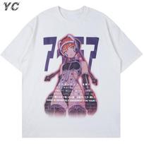 Ulzzang Unisexs T Shirt Sexy Unisexga Girls Kanji Print Anime TShirts Summer Baggy College Style Tops Fashion Otaku Streetwear Tees S