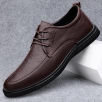 Classic Lace Up Derbies Formal Business Dress Leather Shoes for Men Office Work Daily Wear 39 tamsiai ruda spalva
