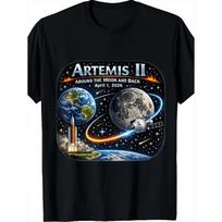 Space Exploration Style Men'S T-Shirt Artemis II Mission Around The Moon And Back April 1 2026 Graphic Design for Space Enthusiasts And Astronautics S juoda