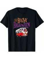 Dracula Skeleton Grim Reaper Devil Ghost Halloween Van T-Shirt S įvairiaspalvis