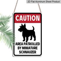 2D Flat 8×12 Inch  Caution Area Patrolled  Funny Dog Metal Sign - Humorous Pet Warning Wall Decor, Aluminum Hanging for Yard, Gate or Home, Novelty 20*30cm