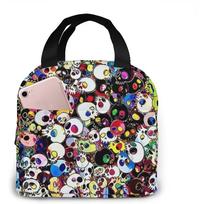 Eyes Insulated Lunch Bag Reusable Lunch Box Cooler Adults Tote Bag for Boys Girls Men Women School Work Office Organizer 22x20x13CM smėlis