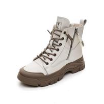 100% Genuine Leather High Top Sneakers Fashion Street Style Casual Footwear for Young Ladies Women 35 ruda