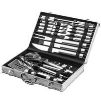 Set de herramientas para barbacoa de acero inoxidable con estuche, utensilios para asar carne