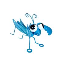 Metal Praying Mantis Garden Sculpture Insect Figurine Outdoor Patio Yard Art Ornament Decorative Statue One Size mėlyna