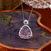 S925 sterling silver natural amethyst Buddha Gong necklace women's exquisite niche multi-function high-end temperament light luxury fashion gift 925 silver
