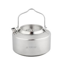 STARCAMP 1.2L Stainless Steel Outdoor Teapot - Food Grade Direct Flame Kettle sidabras