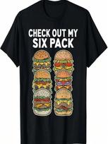 Check Out My Six Pack Burger Funny Workout T-Shirt S įvairiaspalvis