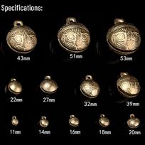 Tiger Head Extra Loud Pure Copper Pet Collar Bell for Cats and Dogs Diameter 43mm
