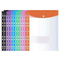 12Pcs Waterproof Loose-Leaf File Bags Transparent Binder Cash Envelopes Files Envelope Bags  Receipt Vertical