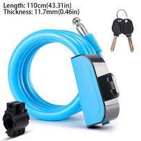 Portable Bicycle Cable Lock Steel Wire MTB Lock Ring Lock Bike Accessories  Scooter mėlyna