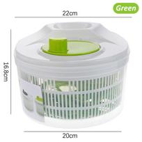 Household Salad Dryer Salad Spinner Vegetable Dehydrator Multi-Function Absorbent Basket Manual Vegetable Dryer Kitchen without slicer žalia