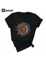 Live By The Sun Love By The Moon Wounisex Funny Print T-Shirt Summer Black Fashion Tops Tee Girl 90S Harajuku Clothes,Drop Ship S įvairiaspalvis
