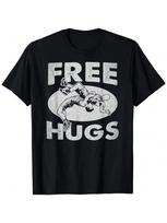 Wrestling Shirts - Funny Free Hugs Wrestling T-Shirt S įvairiaspalvis