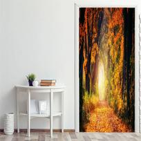 Kraštovaizdžio durų lipdukai 3D Nuimami Vinilos Para Puertas lipni tapetai Meno freskos durims Biblioteka Šiuolaikinis namų dekoras 77X200cm(cut 2Pcs) black