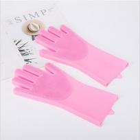 2 poros indų plovimo valymo pirštinės silikoninės gumos kempinės pirštinė buitinis šveitiklis virtuvės valymo įrankiai dropshipping virtuvės įrankis Pink-1pcs