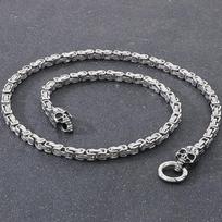Punk nerūdijančio plieno 6 mm pločio grandinės karoliai, vyriški 72 cm ilgio vyriški karoliai su kaukolės galvute Veido papuošalai Priedai Choker Vyras 72CM sidabras