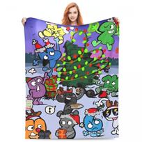 BFDI Inanimate Insanity Visi veikėjai Flanelinė antklodė Šilta patalynės užvalkalai sofos Kelionėms Estetinė lovatiesė 30x40in