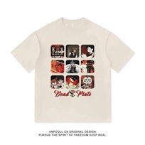 Dead Plate Game Peripheral Print Retro American Heavyweight Pure Cotton Loose Men's and Women's Short-sleeved T-shirt S