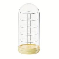 6 Layer Rotating Storage Box - Transparent Portable Earring Hairpin Headwear Organizer Box, Figurine Display Dustproof Box, Home Decoration 6-layer geltona