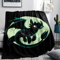 How to Train Your Dragon Toothless Flannel Blanket, High quality Comfortable for All Seasons, Home Decor, Warmth and Comfort, Perfect for Gifts. 80cm x 120cm