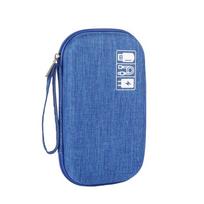 Shockproof Earphone Storage Bag Hard Data Cable Organizer Bag  Earphone Accessories mėlyna