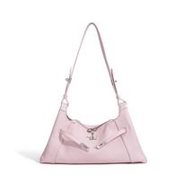 Lazy wind hobo bag leather new high-end underarm bag lychee pattern fashion casual commuter shoulder bag
