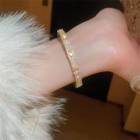 Fashion Four-Leaf Clover Fashion Luxurious High-Class Zircon Necklace Versatile Uncommon Women's Bracelet auksas